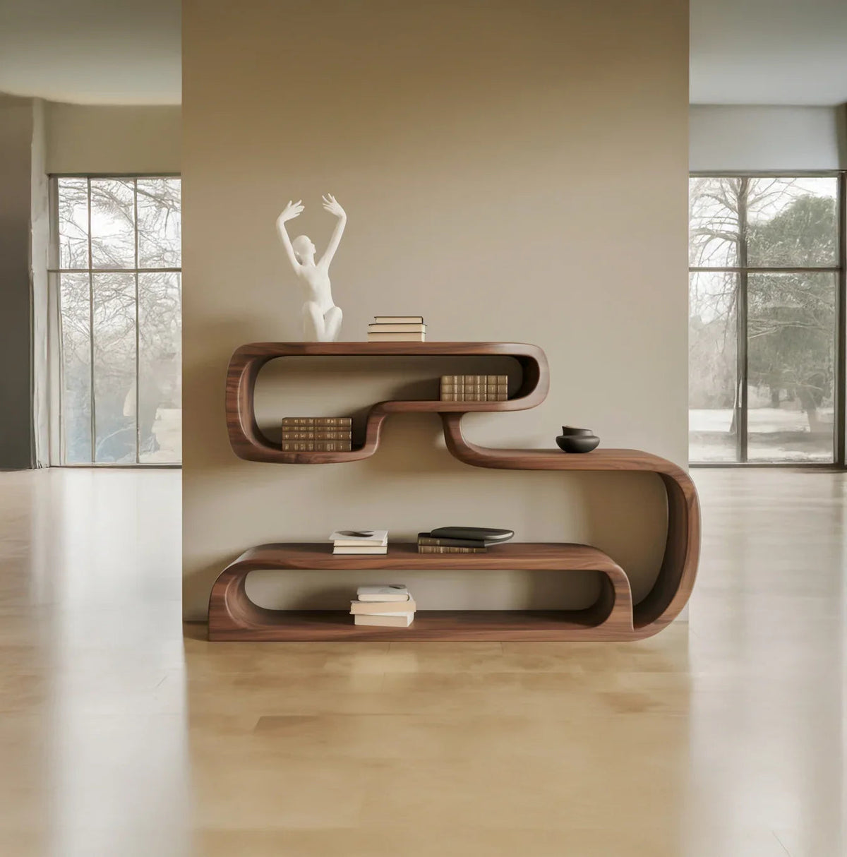 Modern Room Divider Bookshelf – Open Shelving for Living Room