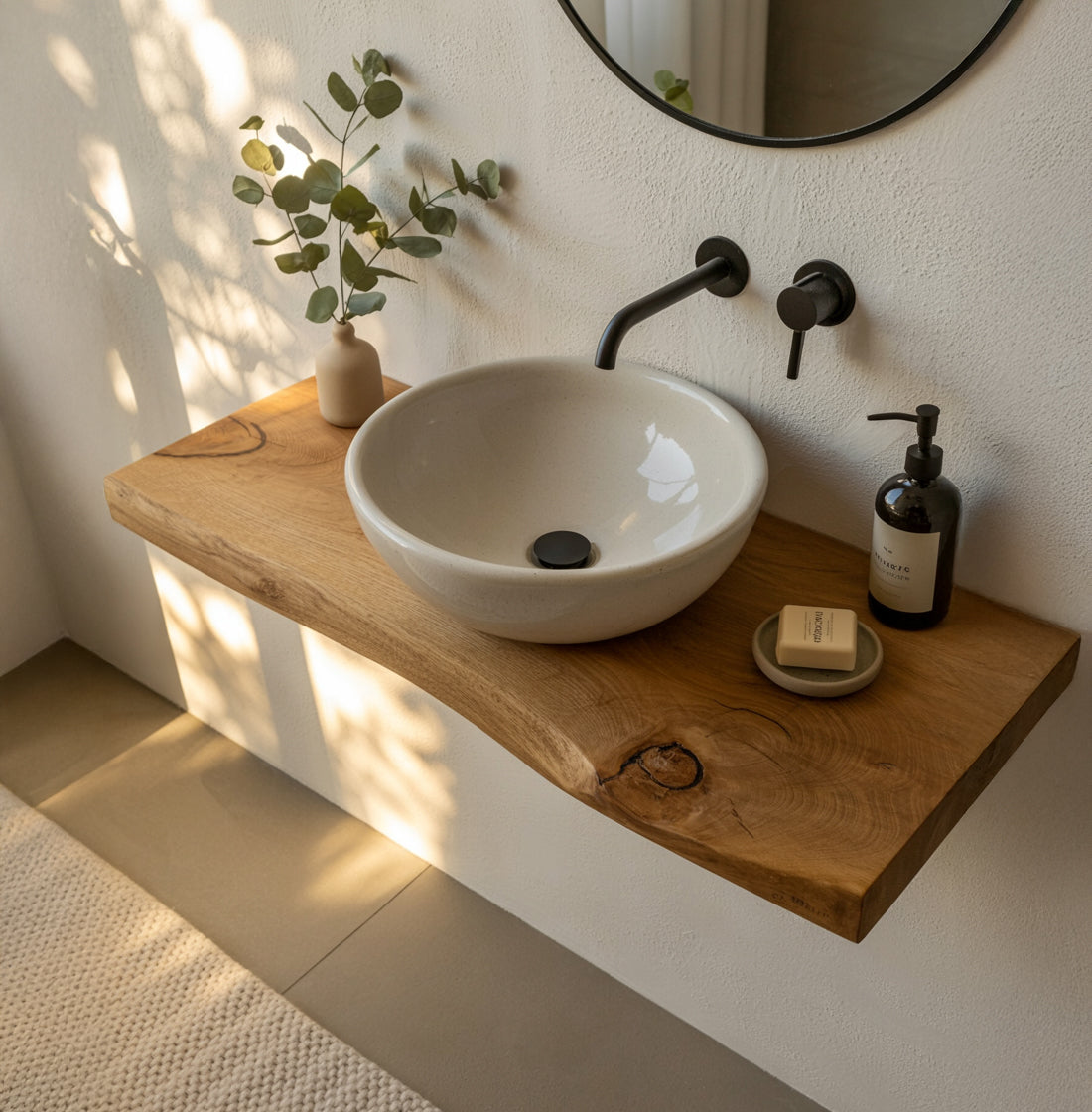 Solid wood sofa table with organic root base and unique shape