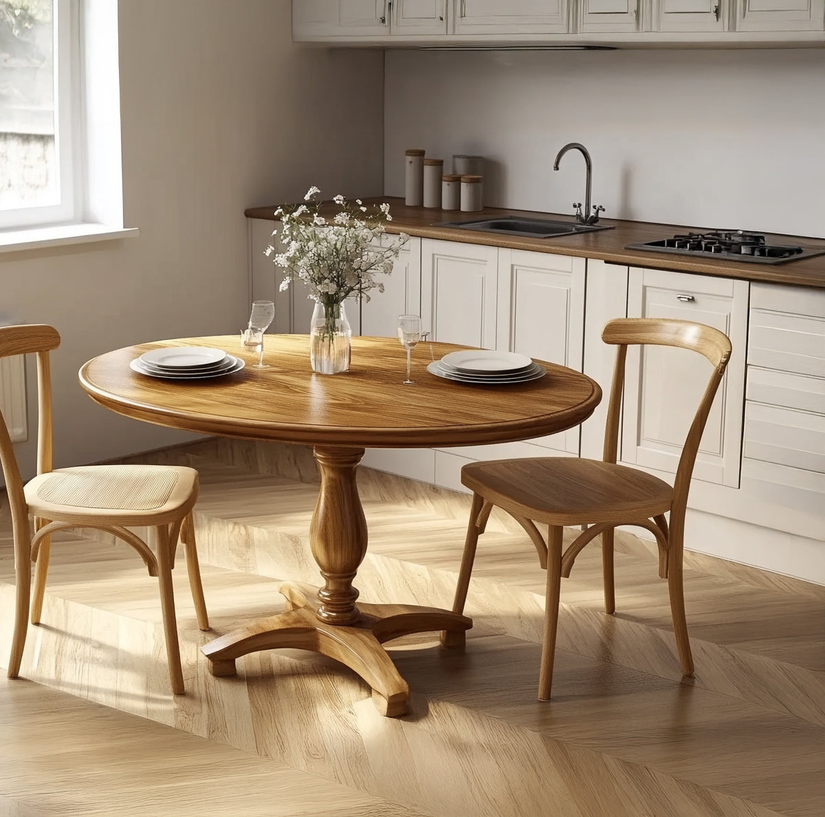 Handcrafted wooden dining table for contemporary homes