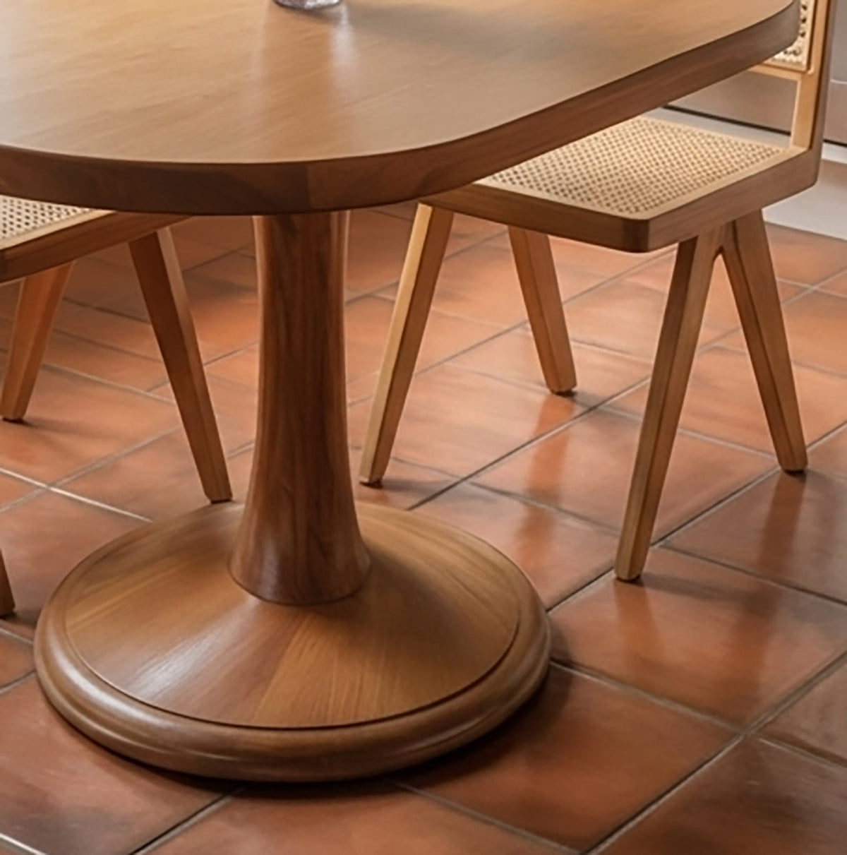 Organic modern dining table handcrafted from solid wood
