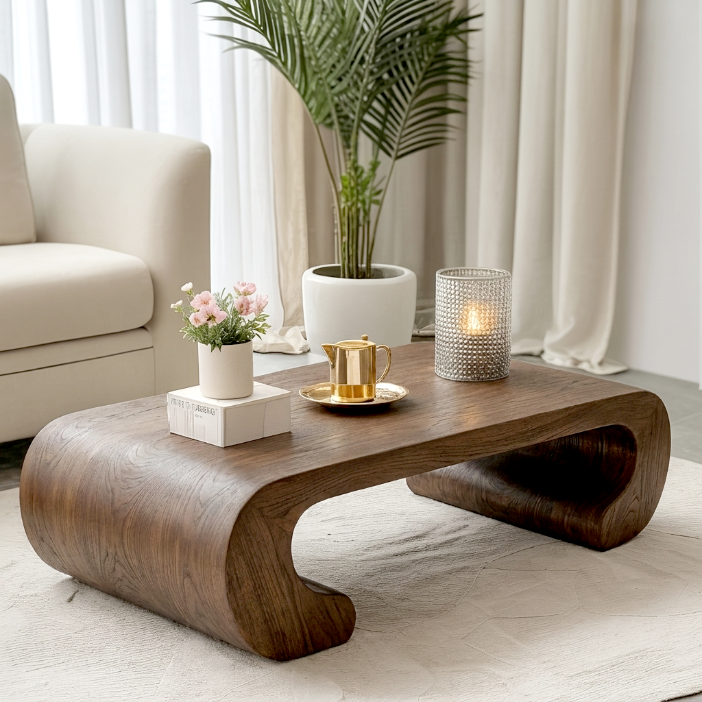 Handmade coffee table with sculptural organic form