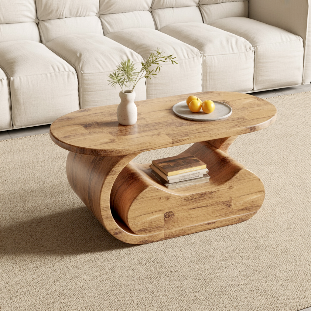 Organic modern coffee table for stylish living room interiors