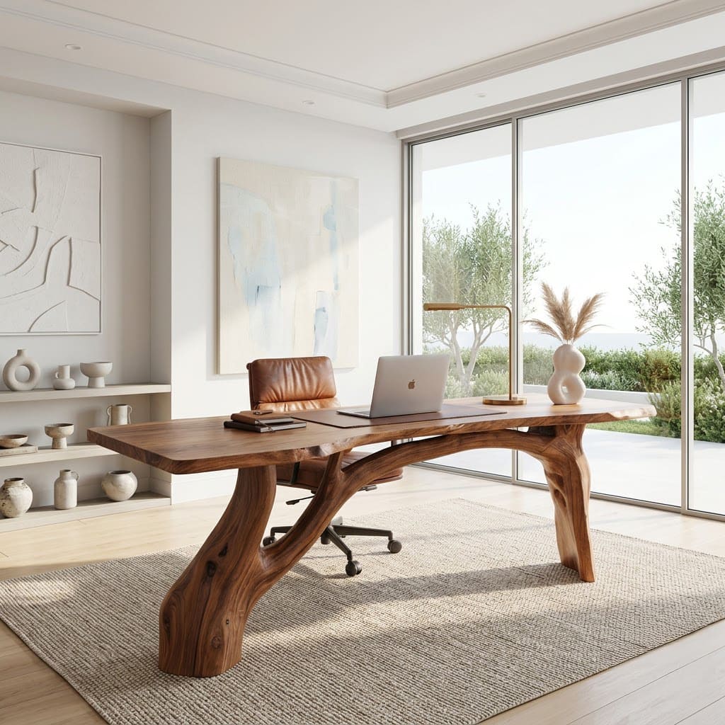 Modern writing desk crafted from solid wood