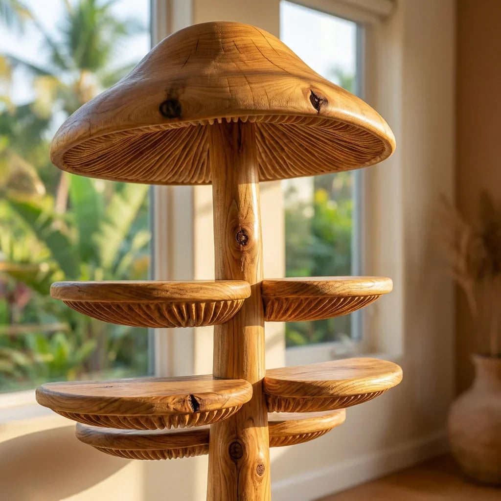 Wall Mounted Mushroom shelf With Half Moon Gill Shelves - Ashdeco 2026