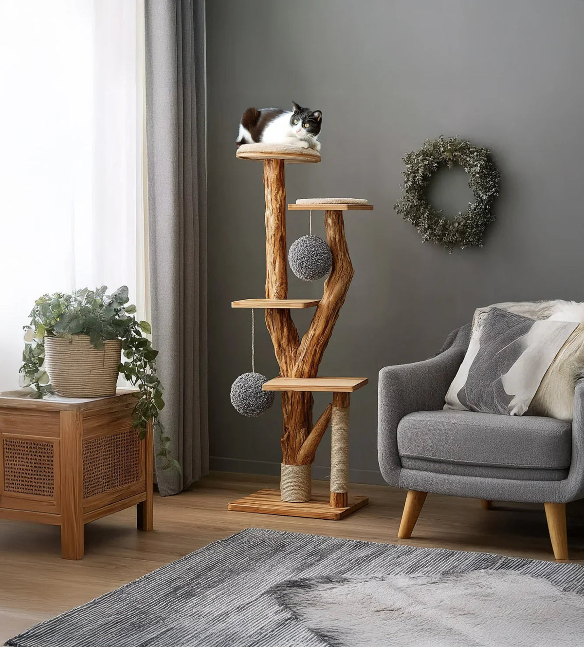 cat tree handmade process Ashdeco artisan workshop solid wood carving to assembly