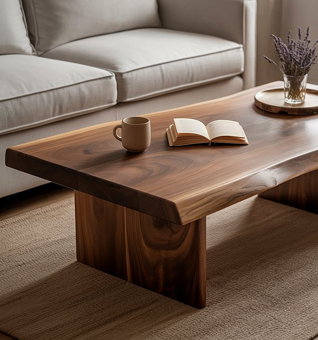 Handcrafted Rustic Coffee Table – Heavy Duty Solid Timber Center Table