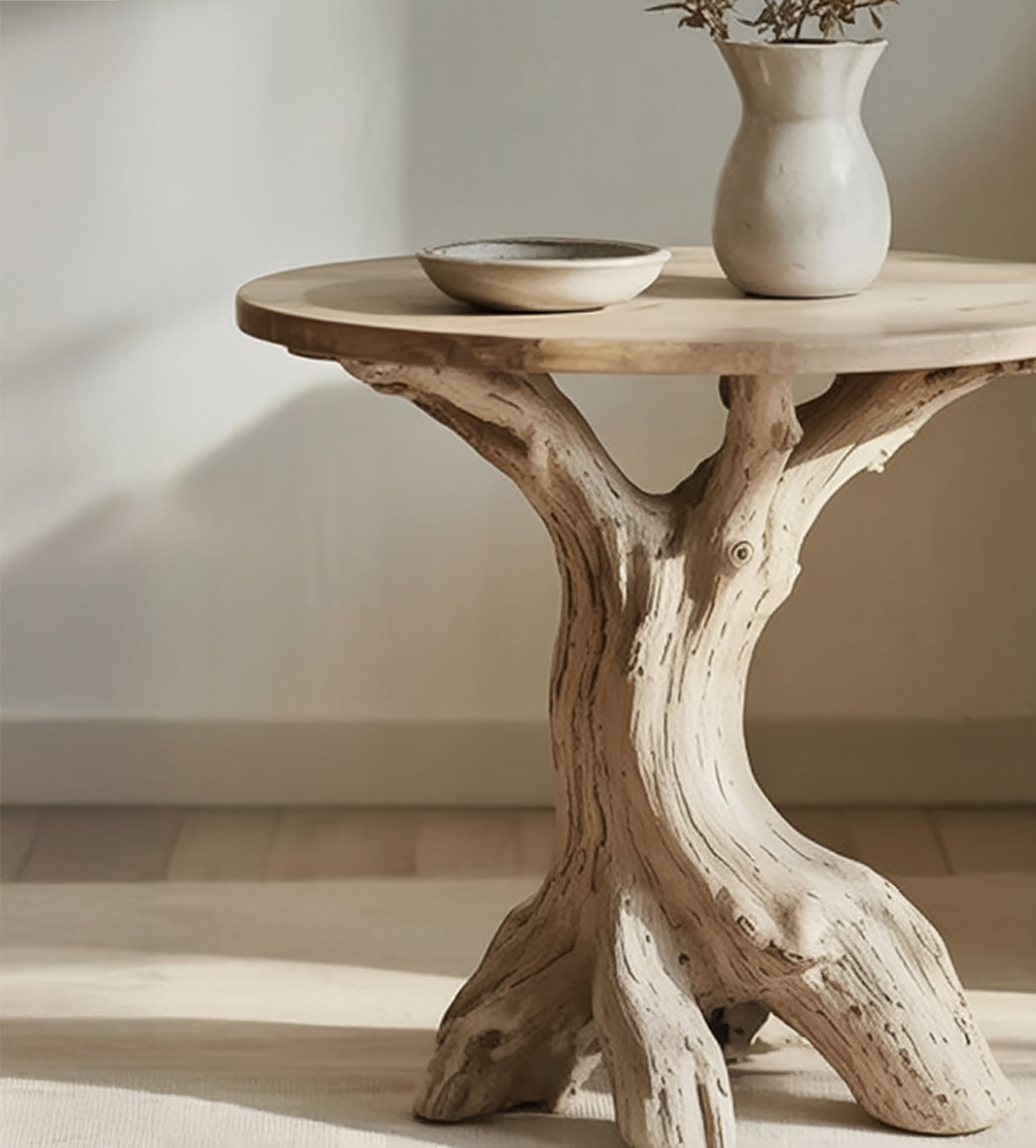 Rustic Live Edge End Table – Handmade Solid Wood Side Table