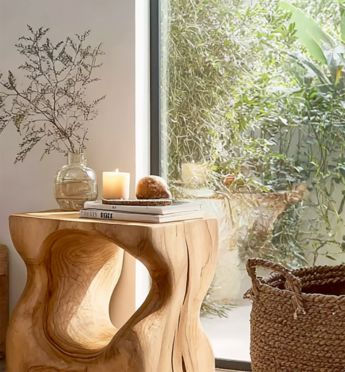 Farmhouse Nightstand for Bedroom – Rustic Wooden Bedside Table with Drawer