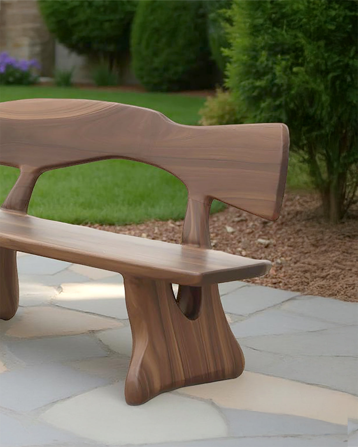 Handcrafted Rustic Wood Garden Bench – Live Edge Outdoor Seating for Natural Décor