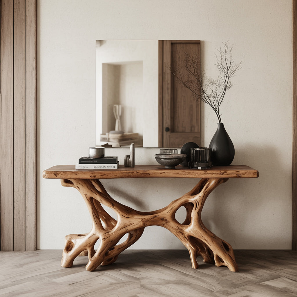 Handcrafted Wooden Entryway Table – Rustic Console Table, Modern Reclaimed Wood Accent