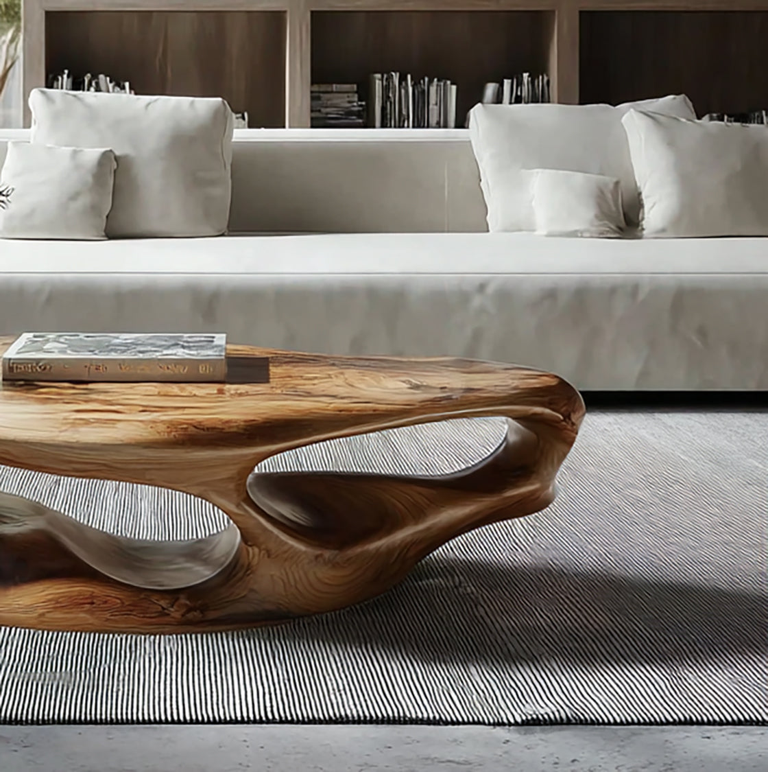 Rustic Low Live Edge Coffee Table – Reclaimed Farmhouse Wood