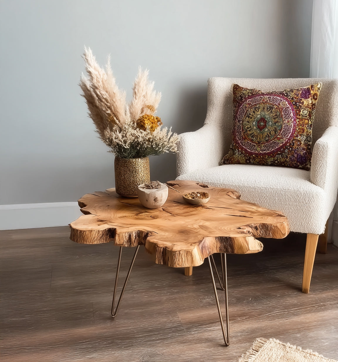 Live Edge Coffee Table Hand Made Contemporary Stunning