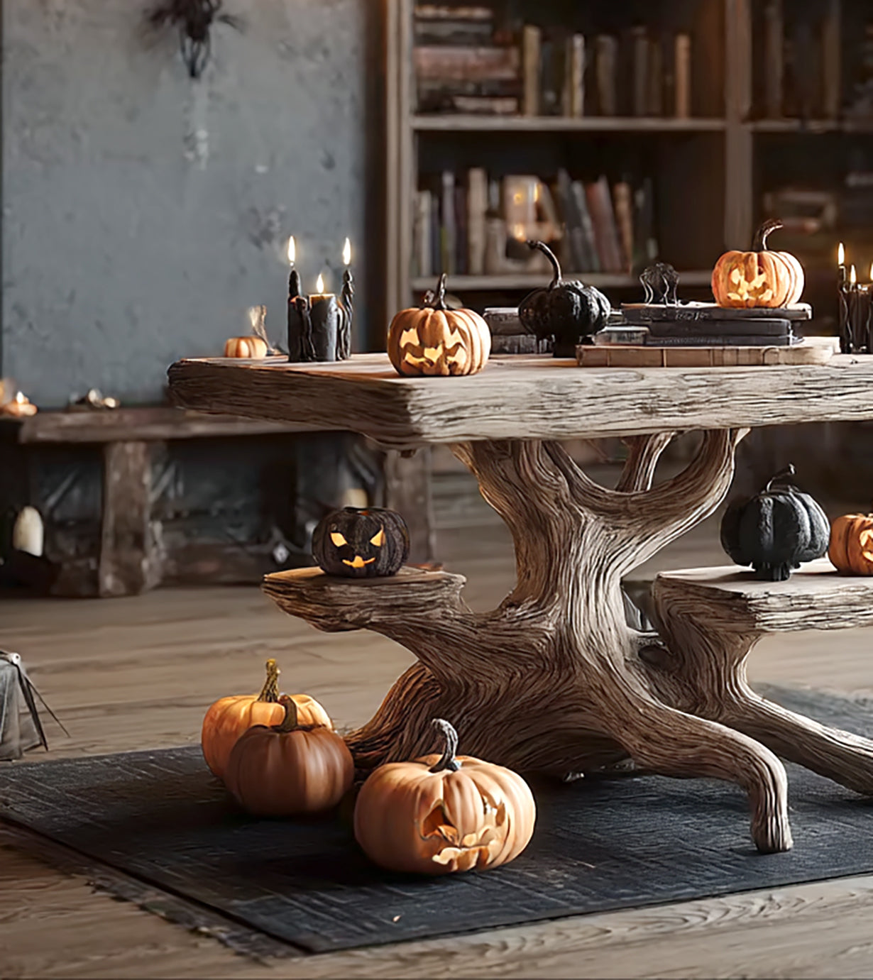 Rustic Side Table – Handmade Farmhouse Live Edge Solid Wood Coffee Table