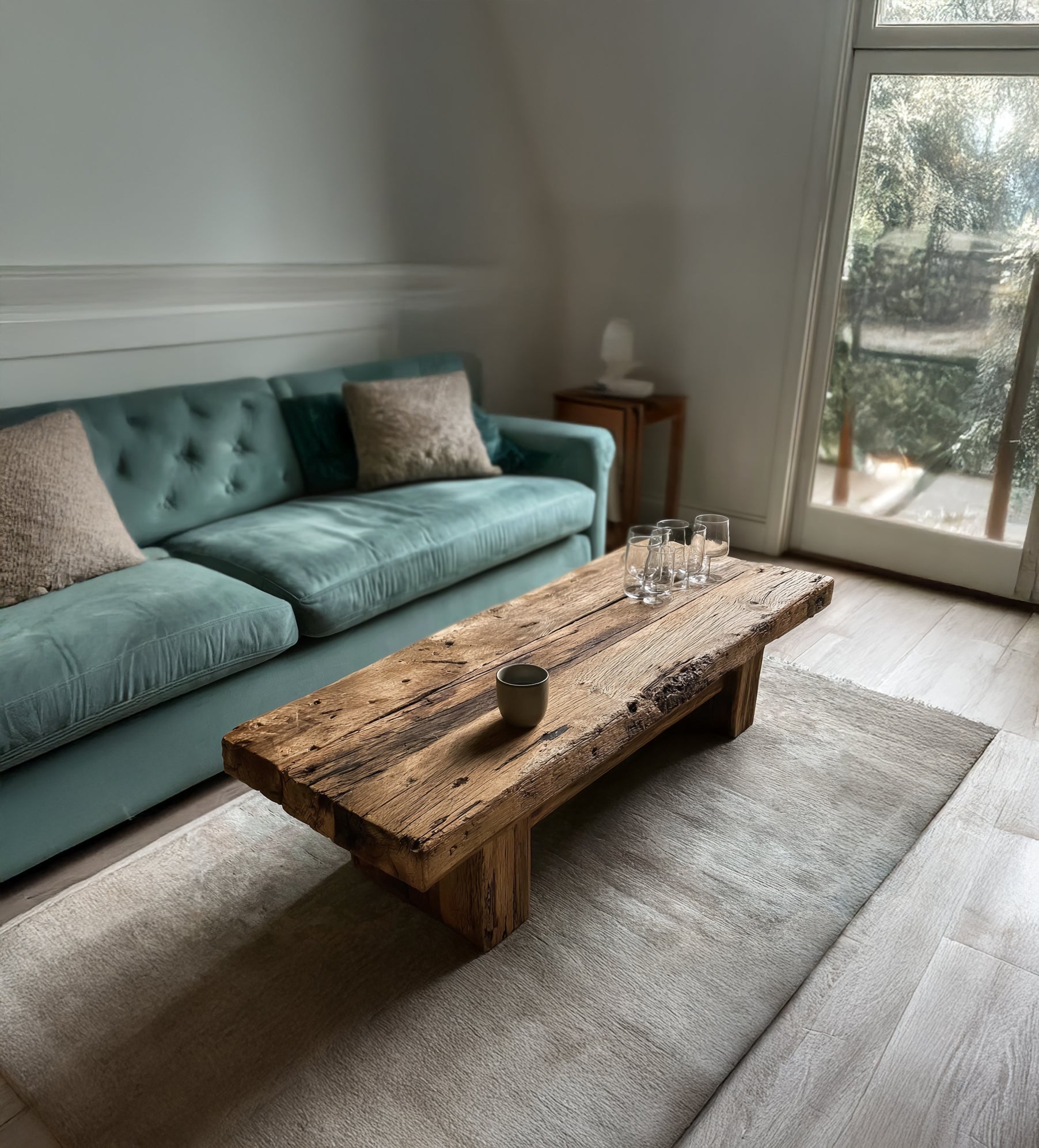 Reclaimed Large Coffee Table – Handmade Live Edge Wood Farmhouse Furniture