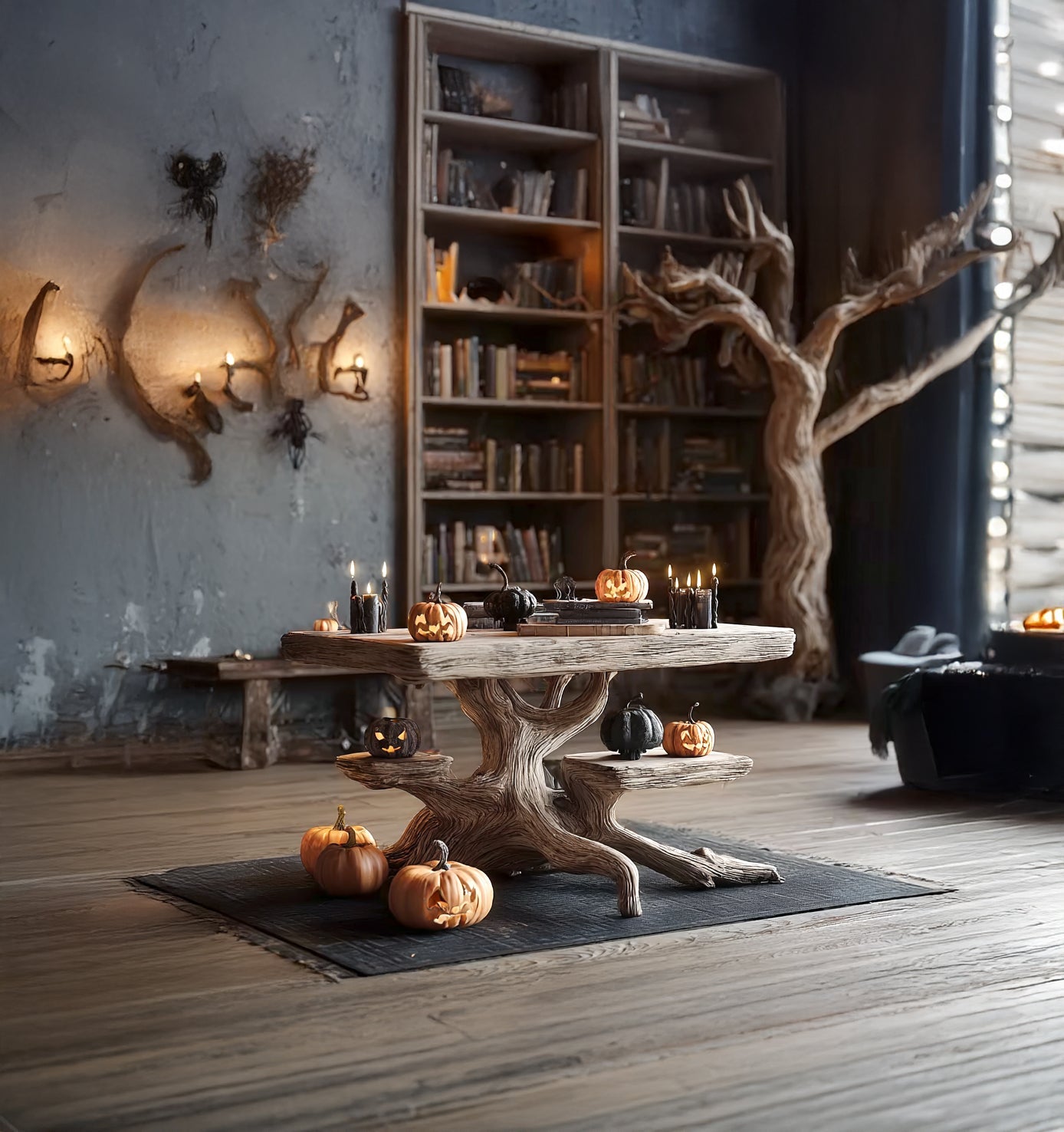 Rustic Side Table – Handmade Farmhouse Live Edge Solid Wood Coffee Table