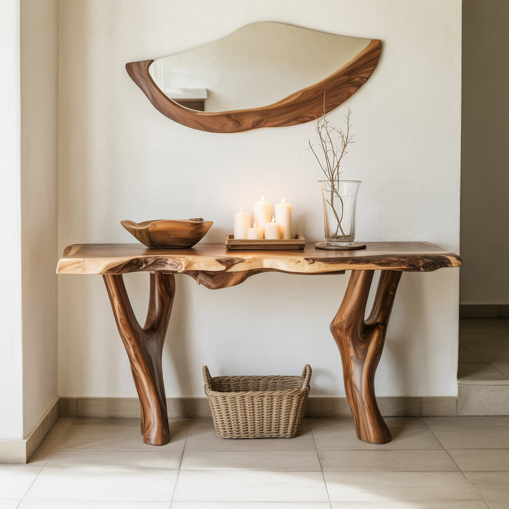 Entrway Root Console Table – Handcrafted Solid Wood Masterpiece