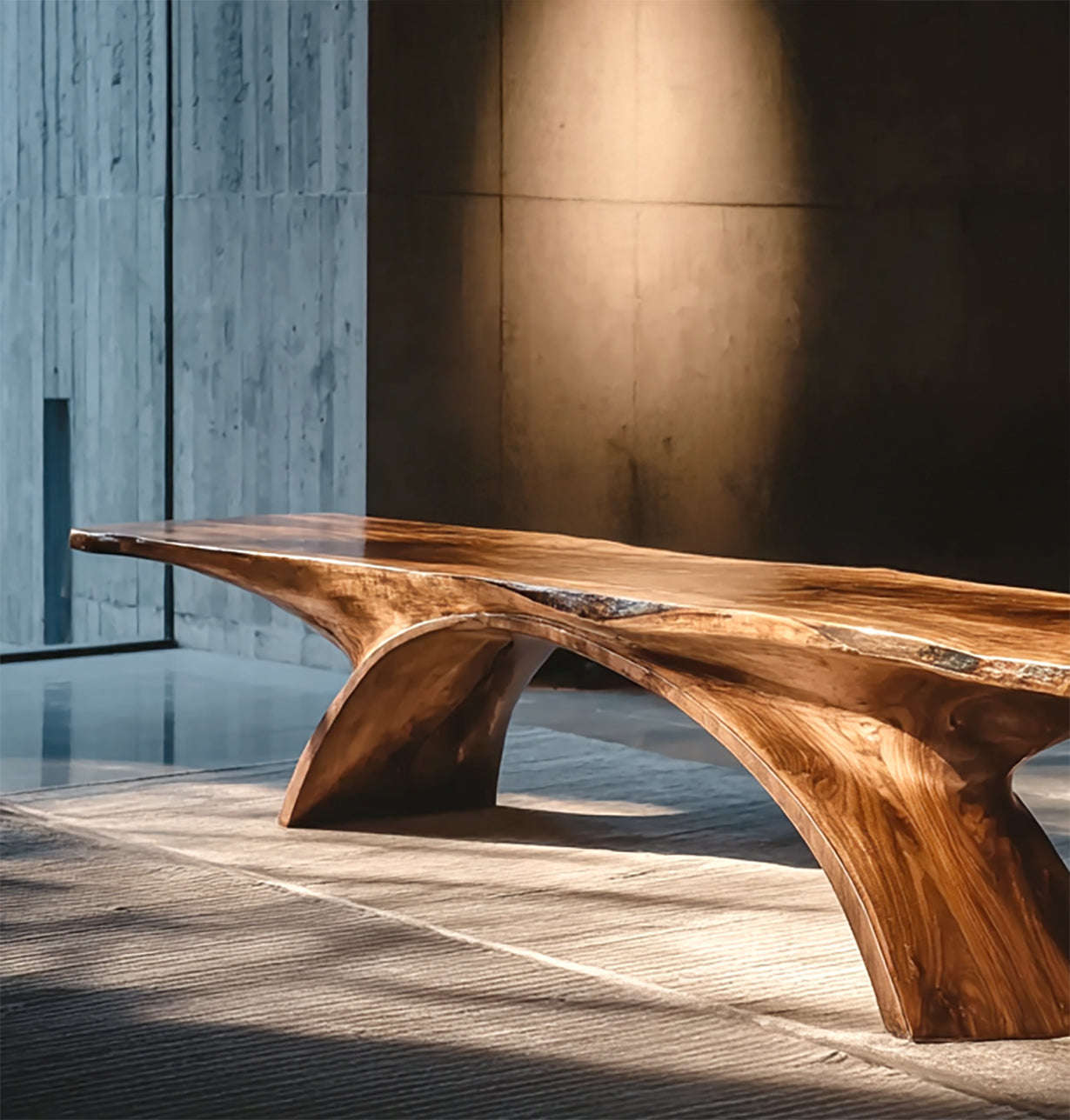 Handmade Walnut Bench – Modern Solid Wood Seating for Living Room or Entryway