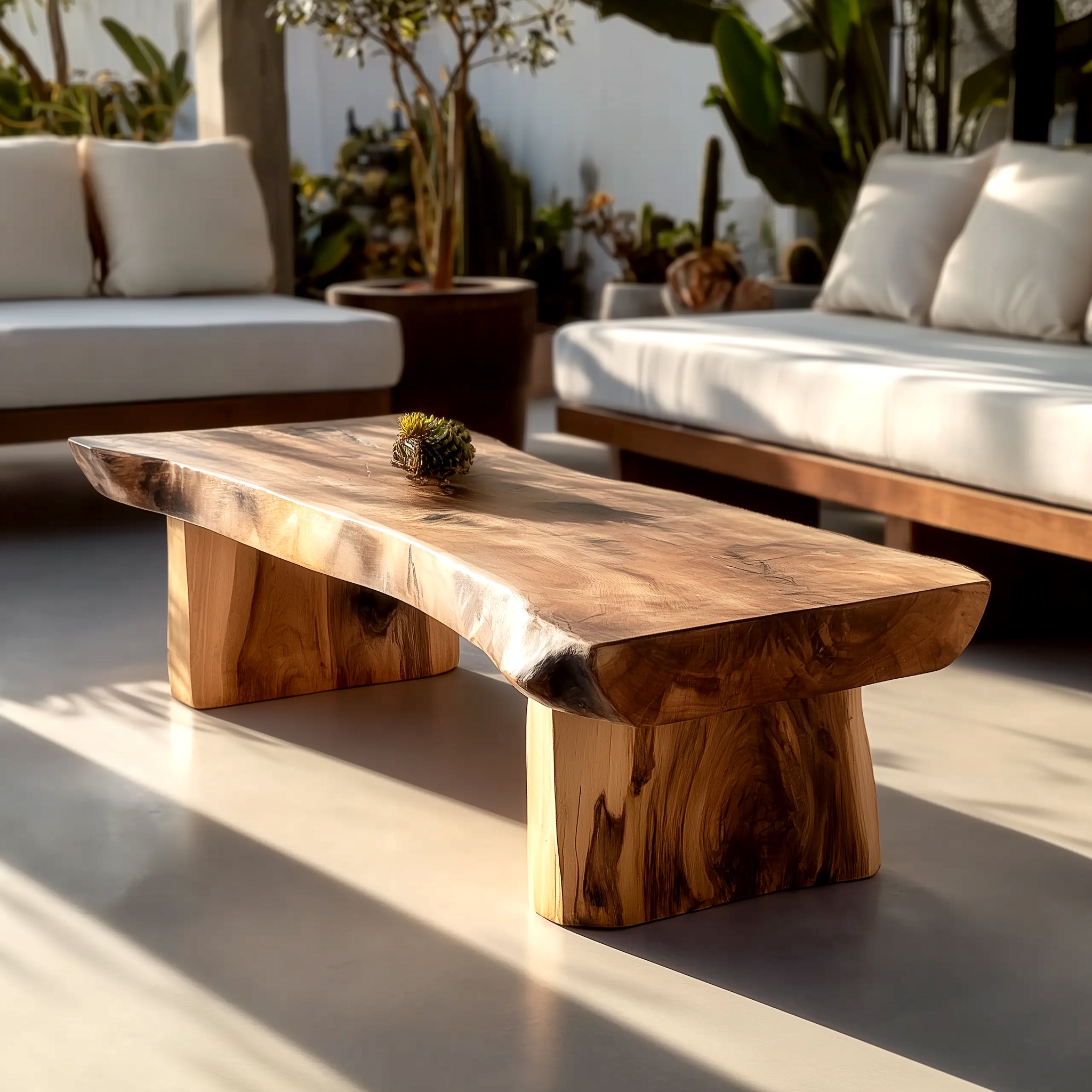 Rustic Handmade Solid Wood Sleeper Coffee Table