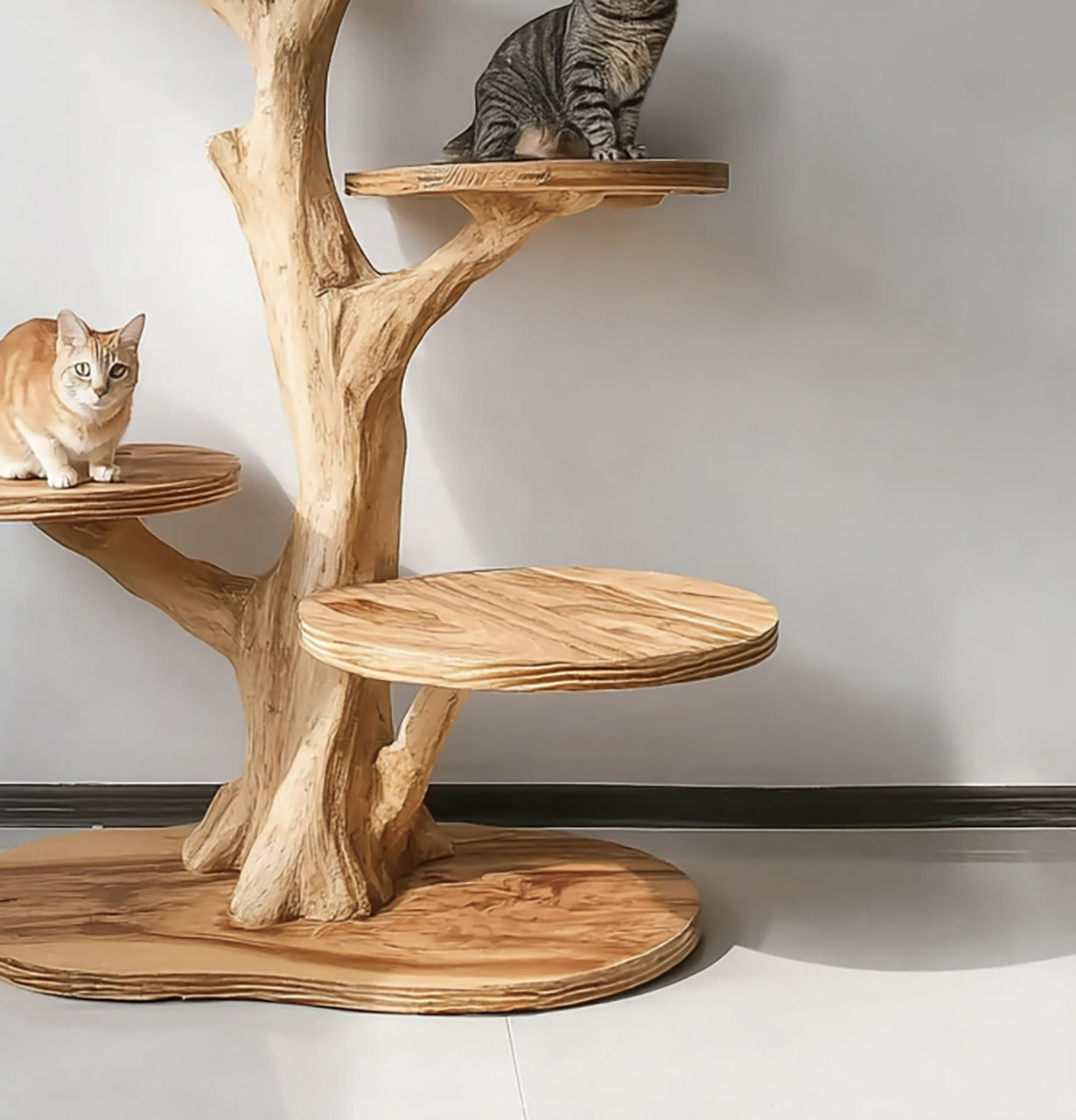 Rustic Cat Tree Bookshelf Style Pet Stand Living Room