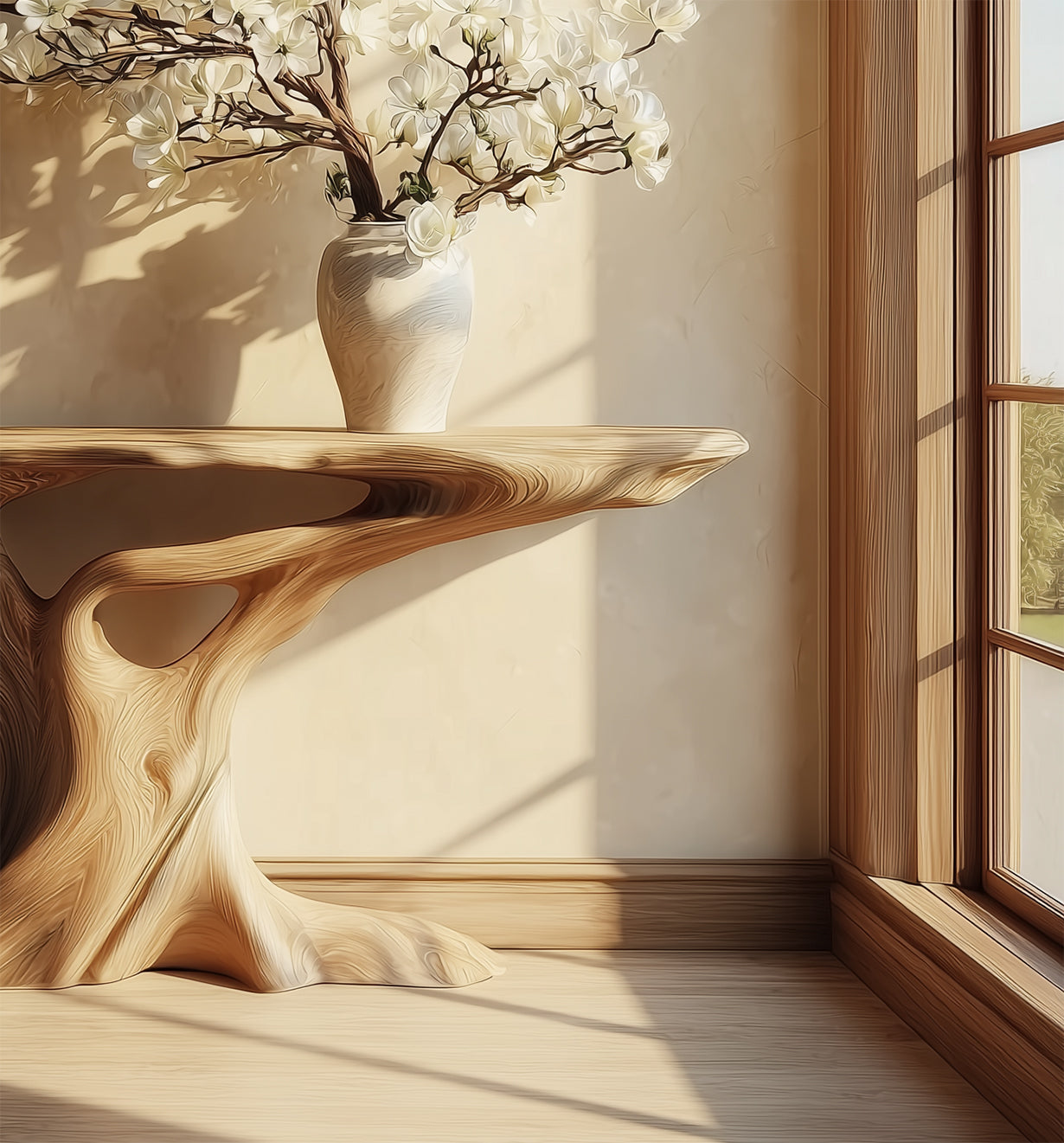 Handcrafted Live Edge Console Table Rustic Farmhouse Entryway