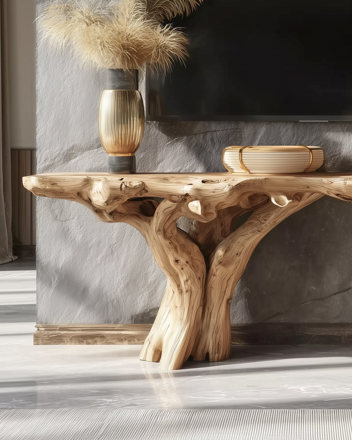 Custom Rustic Solid Wood TV Cabinet Stand – Handmade Antique Farmhouse Console