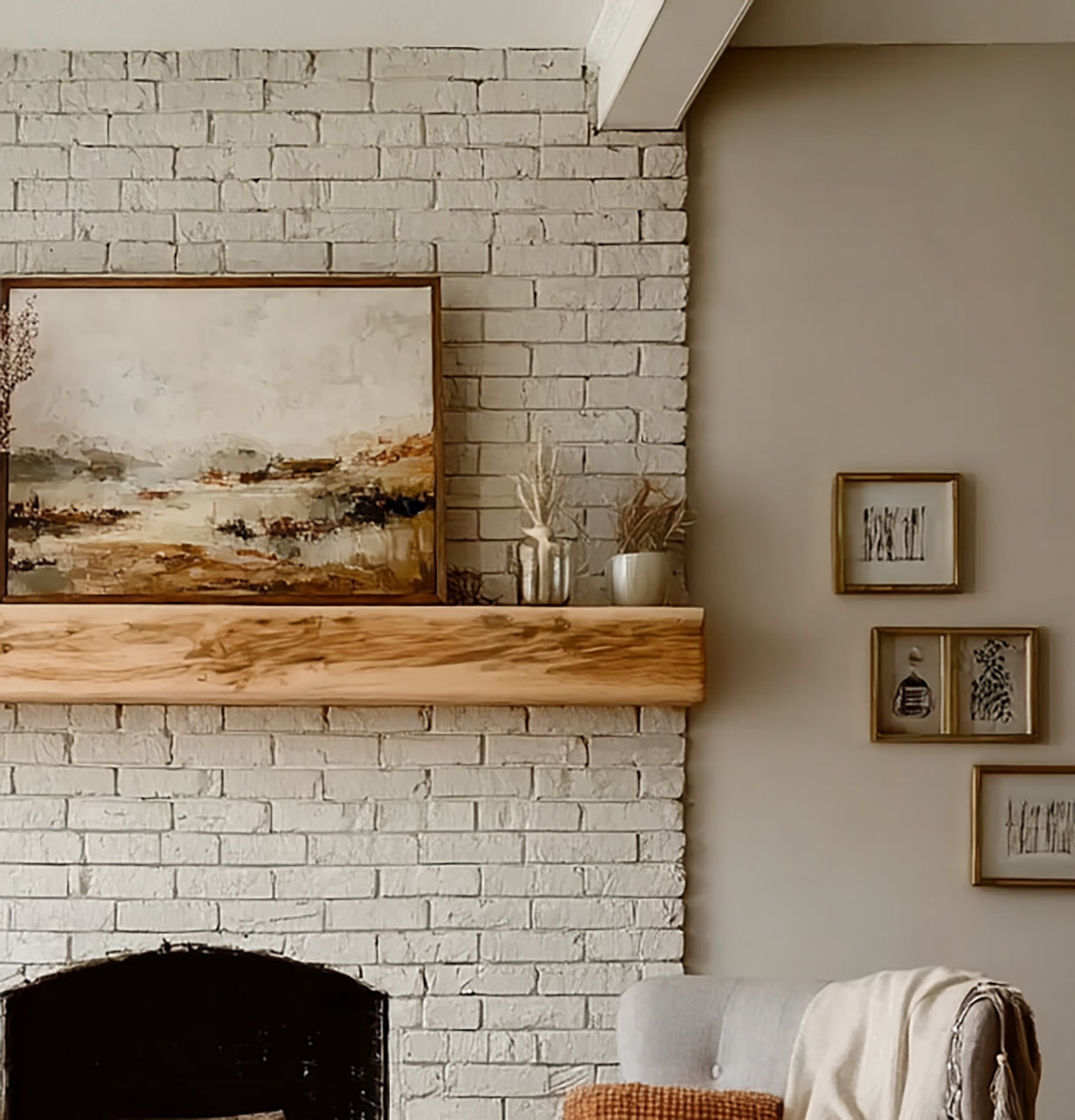 Sustainable Solid Wood Fireplace Mantel – Floating Shelf & Modern Surround