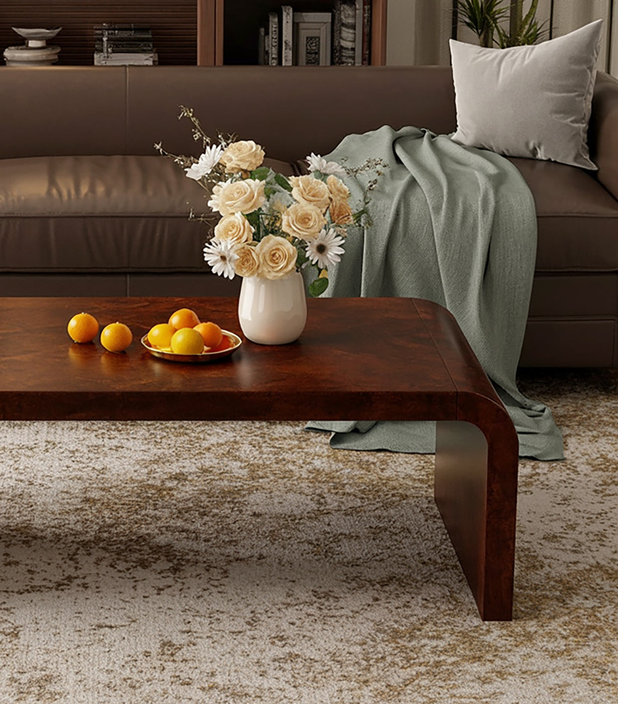 Rustic Coffee Table – Modern Solid Wood Live Edge Farmhouse Living Room Table