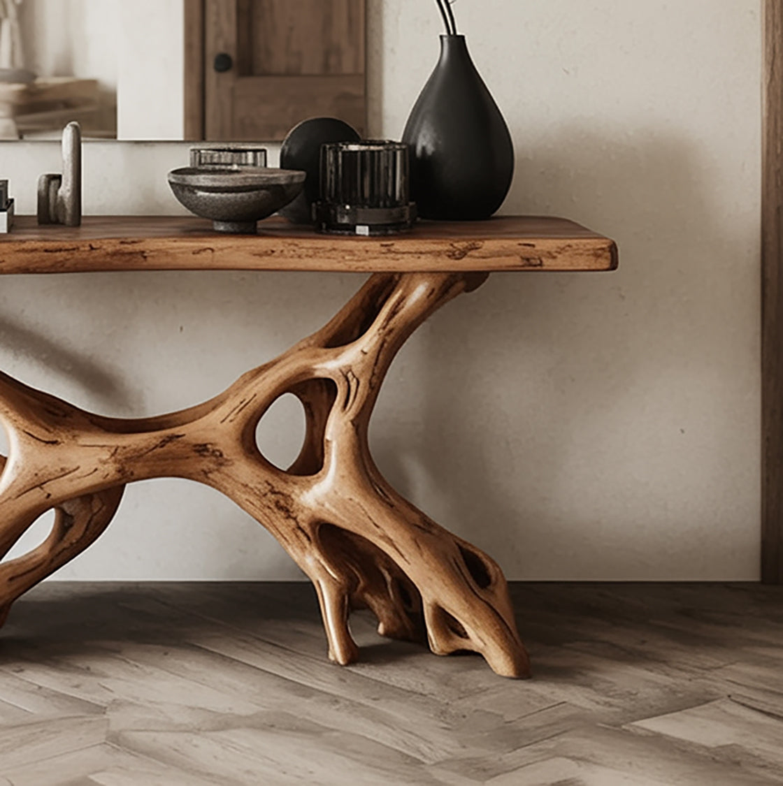 Handcrafted Wooden Entryway Table – Rustic Console Table, Modern Reclaimed Wood Accent