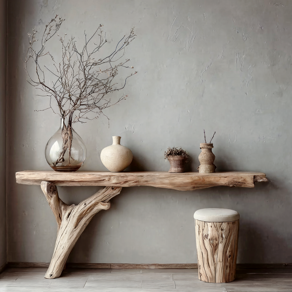 Handmade Live Edge Console Table – Rustic Entryway & Hallway Side Table