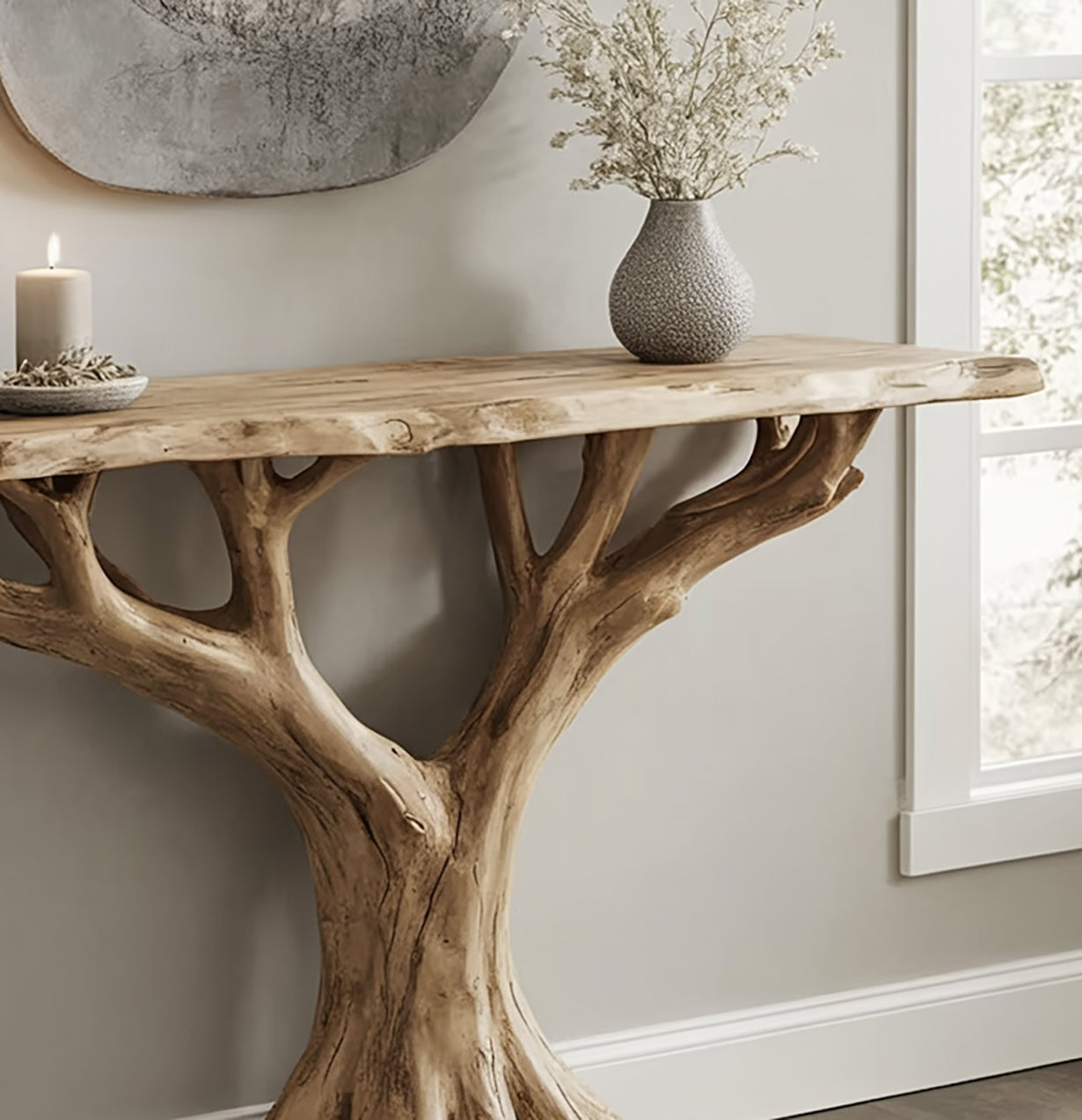 Handcrafted Live Edge Console Table – Rustic Hallway Decor