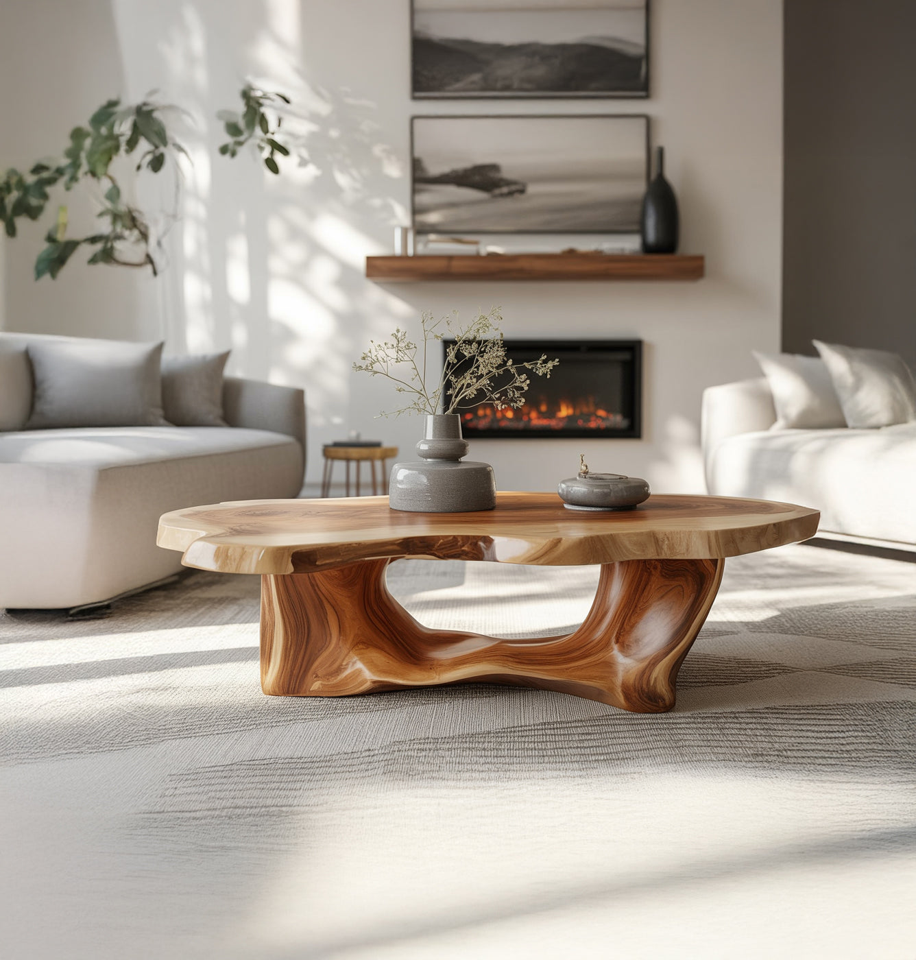 Handmade Driftwood Coffee Table – Reclaimed Wood Living Room Table