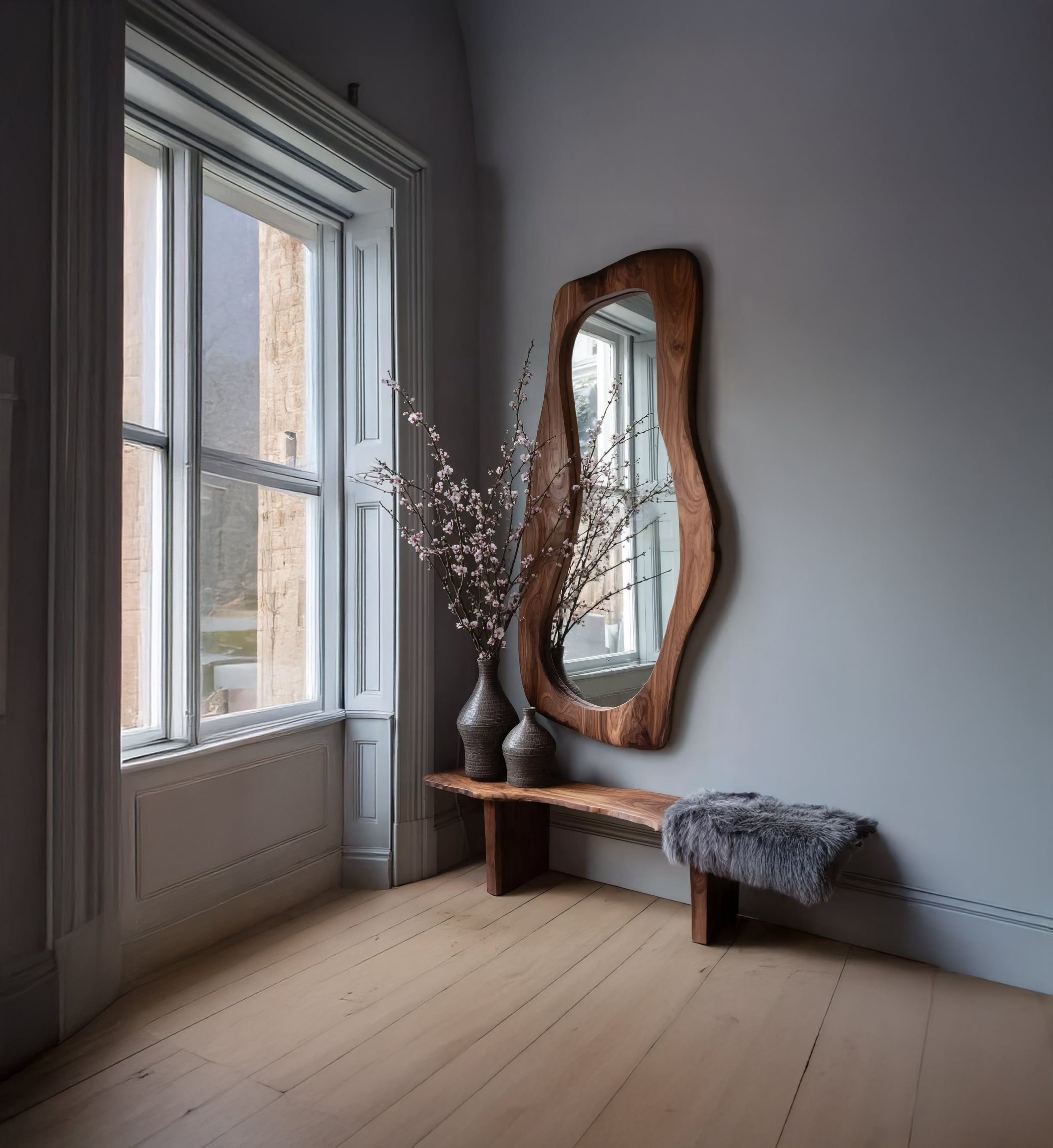 Live Edge Wood Wall Art & Floor Mirror Frame – Unique Home Decor